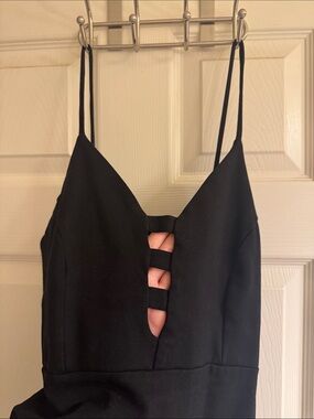 privy Black Spaghetti-Strap Mini Dress With Stretch